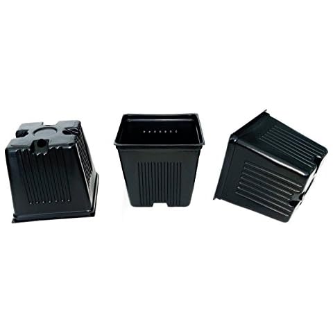 100 Qty -Dura pots 3 1/2" Square x 3" deep Durable and Reusable Yet -Lightweight & Flexible for Easy de-Potting Cover