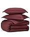 Bedsure Cotton Duvet Cover King - 100% Cotton Waffle Weave Maroon Red Duvet Cover King Size, GentleSoft™ and Breathable Bedding Set for All Season, 3 Pieces, 104