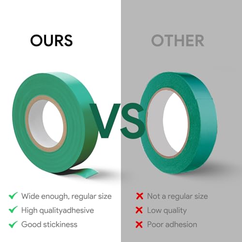 Image of Green Electrical Tape - V-0 Flame Retardant, 600V, 66ft, UL Listed (Green) | Green PVC tape,UL V-0,600V,3 /4x66ft,-15 /105C,waterproof,UV-resist,hand-tear,auto /elec /HVAC,outdoor,ground ID,color code