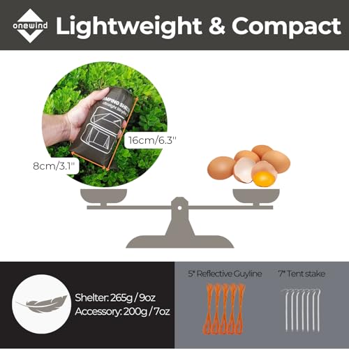 Onewind Emergency Shelter, Survival Shelter Tent, Lightweight Reusable Rainproof Windproof Shelter for Camping, Hiking, Backpacking and Camping Cot, OD Green - Thumbnail 7