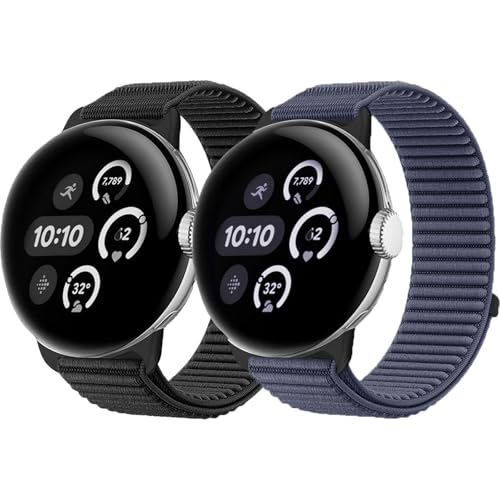 Hgsxst �i�C�������[�v�X�|�[�c�o���h Google Pixel Watch 4/3/2/1 45mm 41mm�o���h�ɑΉ� �A�b�v�O���[�h���ꂽ�I�[���X�`�[���R�l�N�^ �_�炩���ʋC���̂�������p�o���h ���f�B�[�X �����Y, �u���b�N+�u���[�O���[�B,
