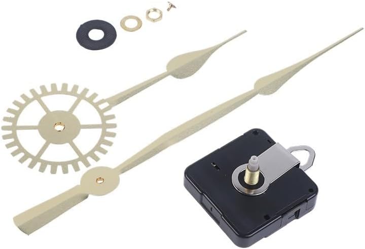 High Torque Silent Quartz Clock Movement Mechanism Replacement for 50–60 cm Wall Clocks — DIY Repair Kit with 18 mm Shaft, 200/230 mm Hour Hand, 135/181(Gold 1)