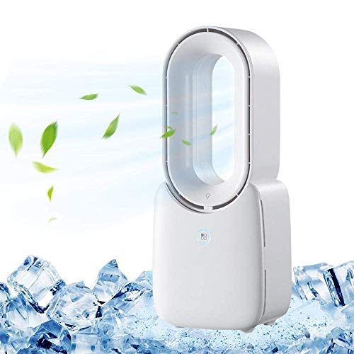 HeiPlaine Mini ventilador sin hoja sin aire acondicionado cable USB de escritorio, ventilador eléctrico de purificación de iones negativos, ventilador de enfriamiento, color dorado