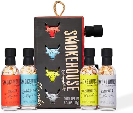 Smokehouse BBQ Seasoning Rubs Gift Set, Gourmet Grilling Variety, Set of 4