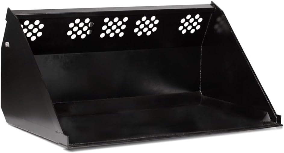 Titan Attachments 72" High Capacity Skid Steer Bucket, 42 Cu Ft Struck Capacity, Universal Quick Tach, 0.5" Thick Cutting Edge, for Light Material Like Snow Or Sand