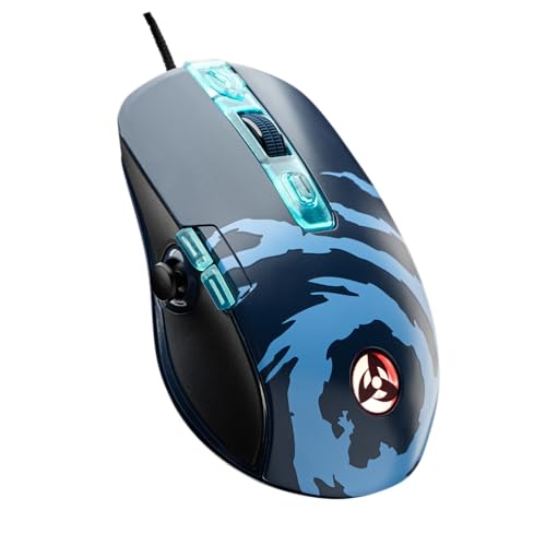 Lexip x Tsume - Souris Naruto Shippuden - Joystick de Pouce analogique - 12 Boutons et Actions programmables - Poids Ajustable - Capteur Optique PAW3327 de 100 Ă 12 000 DPI (Kakashi)