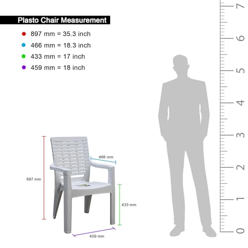 Image of Plasto Chair Luxury with Comfortable Back Posture, Matt & Gloss Pattern Dining, Bedroom, Kitchen, Living Room, Garden | Bearing 150KG Capacity | Strong & Sturdy
