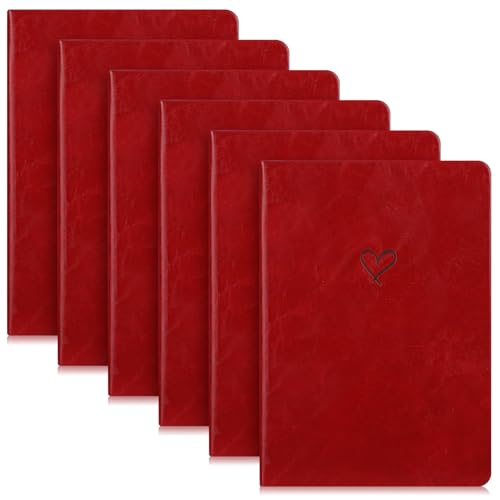 Journal intime ligné en forme de cœur Glenmal en similicuir rouge pour le bureau