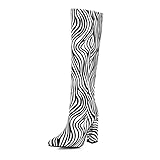 CYBLING Womens Pointed Toe Chunky Heel Knee High Boots...