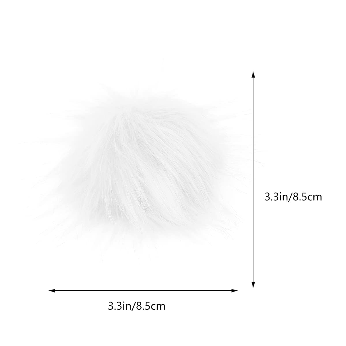 Happyyami 2PCS Bunny Tail Pom Poms Plush Pompom Balls with Elastic Loop Cute Rabbit Tail Costume Accessory for Easter Party Halloween Animal Cosplay 8-9CM White - Image 2