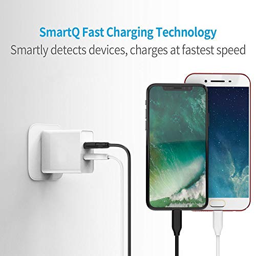 Image of Dual Port Charger for Vivo Y21T / Y 21 T Charger Original Adapter Like Wall Charger | Mobile Charger | Fast Charger | Android USB Charger With 1 Meter USB Type C Charging Data Cable (3.4 Amp, 2-Port, TED13, White)
