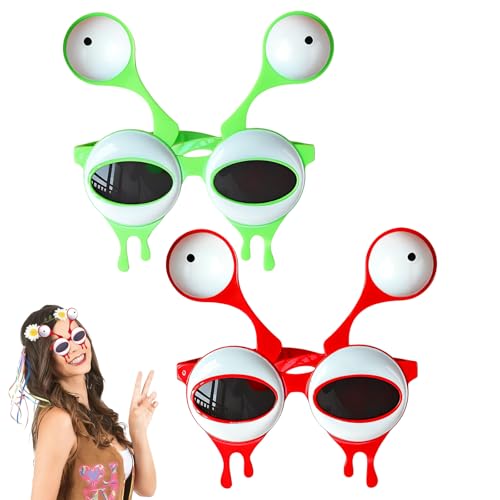 Xiuyer Gafas Fiesta, 2 Pares Gafas Fiesta Divertidas, Gafas Divertidas Creativas Accesorios Fiesta para Carnaval, Navidad,Fiesta De Cumpleaños, Despedida Soltera