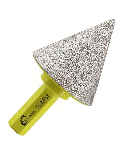 Broca de Chaflán Diamante 35mm Broca Cónica con Mango Hexagonal para Agrandar Limpiar y dar Forma a los Orificios Existentes en Azulejos Porcelana Cerámica Granito Mármol SANLEETEK