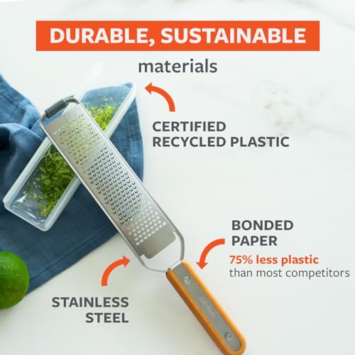 Image of Full Circle Catch-All Grater and Zester with Food Catcher, Dishwasher Safe | High-performance zesting for Parmesan, garlic, lemon, chocolate, ginger & more
