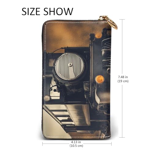 locomotive Print Cellphone Credit Card Money Holder Wallet Leather Women Card Wallet Zipper Pocket 5