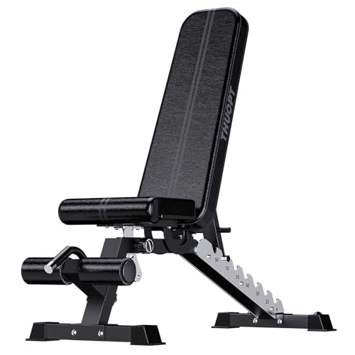 THUOPT Adjustable Fitness Bench, Foldable Strength Training Bench for Home Gym with 1300LBS Weight Capacity Sturdy Workout Bench Press, Dumbbell Bench for Full-body Fitness