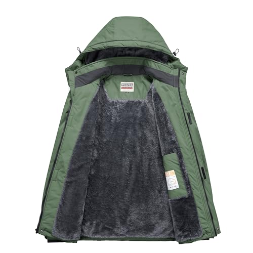 Image of WULFUL Men's Ski Jackets Warm Winter Snow Windbreaker Resistant Snowboard Fleece Coat Mountain Waterproof Parka with Hood