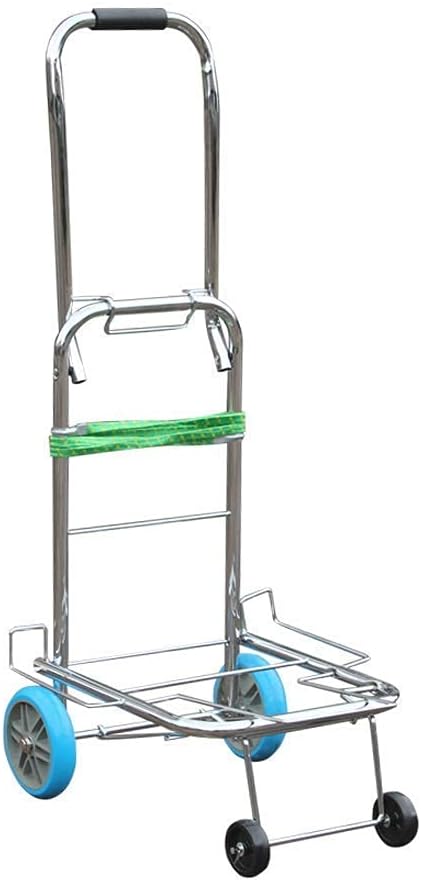 Gikvni Folding Platform Luggage Cart, 6-Wheel Steel Hand Truck, 150 kg Capacity, Black & Gray, 10x30 cm