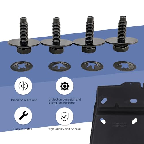 Image of Engine Splash Panel Shield Under Diaper with mounting Screws Compatible with Ford F150 F-150 2015 2016 2017 2018 2019 2020 2021 2022 2023 2024 OEM# ML3Z-7222-D