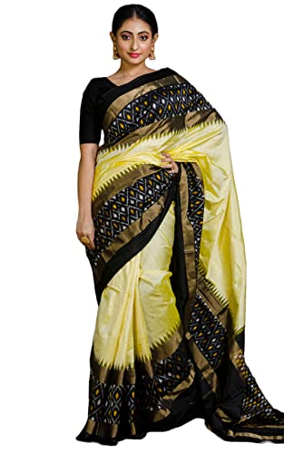 Bengal Looms India Designer Skirt Border Ikkat Pochampally Silk Saree Traditional Handwoven-Style Indian Saree