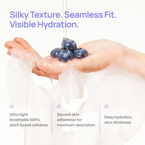 Image of PLANTIFIQUE Korean Sheet Mask, 5 Pack - Anti-Aging & Firming Face Masks with Collagen, Coezyme Q10 & Hyaluronic Acid - Mascarillas Faciales