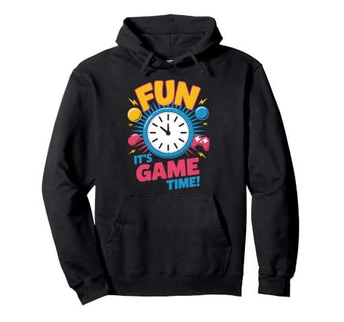 Fun It's Game Time! Design coloré Gamer Clock Sweat à Capuche