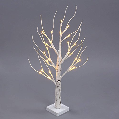 Excelvan Desk Lighted Tree Light, Decorative Flexible Creative Colorful Light, Perfect for Home Festival Party Wedding, Indoor & Outdoor Decoration (White Birch)