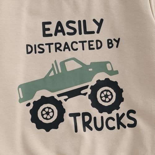 image for WZTYYDS Toddler Baby Boy Fall Clothes Letter Truck Print Long Sleeve P