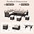 U-MAX 7 Piece Outdoor Patio Furniture Set, PE Rattan Wicker Sofa Set, Outdoor Sectional Furniture Set with Dining Table, Brown Rattan&Khaki Cushions