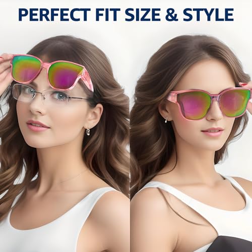 Trysee Over Glasses Sunglasses for Women Men to Fit Over Glasses Sun Glasses Polarized UV Protection TS8001-32