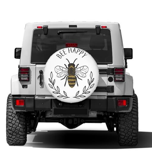 Image of Bee Spare Tire Cover Dust-Proof Wheel Tire Cover Fit Trailer, RV, SUV and Many Vehicle 17 Inch