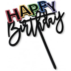 Apluselection Happy Birthday Cake Topper, 7.5