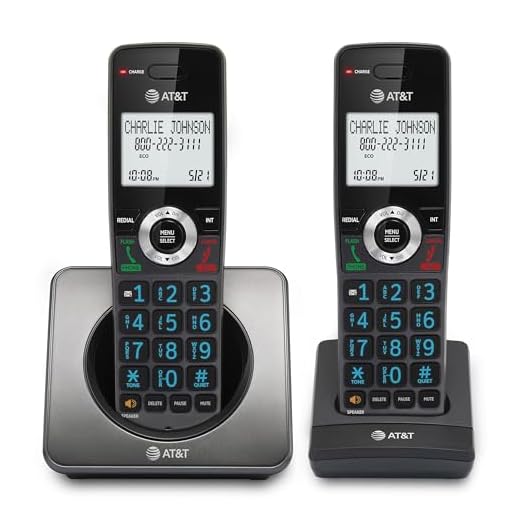 AT&T GL2101-2 DECT 6.0 2-Handset Cordless Home Phone with Call Block, Caller ID, Full-Duplex Handset Speakerphone, 2" White Backlit Display, Lighted Keypad (Graphite & Black)