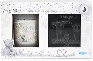 Me to You Tatty Teddy 'Love You to The Moon and Back' Candle and Wall Plaque Gift Set - Official Collection, Blue,grey