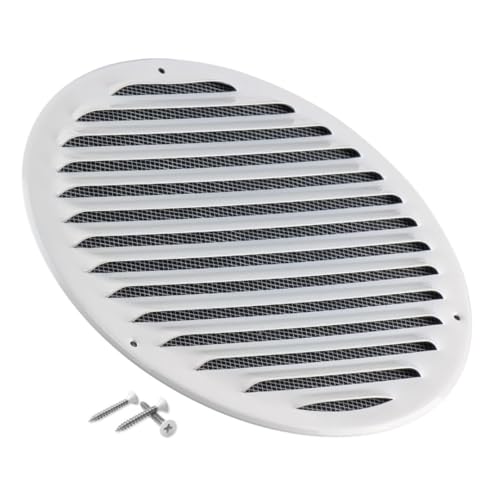 Steinberg14 Grille d'Aération Ronde 200mm - Blanche avec Maille de Protection - Grilles de Ventilation - Registre d'évacuation d'air