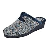  GARZON - Zapatilla de hogar, para Mujer, Slippers, Pantuflas, Invierno, Suela Antideslizante. Modelo 1725.566 Indigo Marino Talla: 39