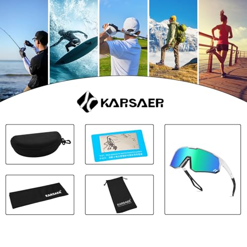 Karsaer Store Karsaer Polarized Cycling Glasses, Multicolor, Large - Image 7