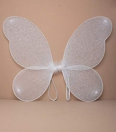 ALANNAHS ACCESSORIES Large Adult Net Fairy Wings With Silver Glitter Fancy Dress Up