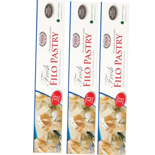 3 PACKS X THEOS Greek Style Filo Familia Pastry Filo Pastry Sheets phyllo dough 250 gram by Pufai