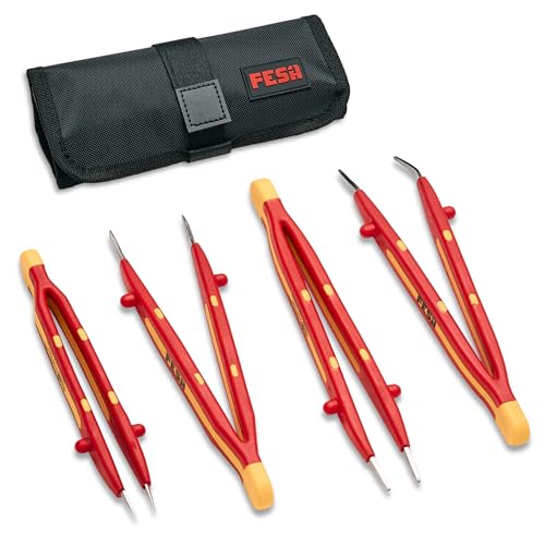 FESA Electrician Insulated Tweezers Set - 4-Piece 1000V with Precision Tips