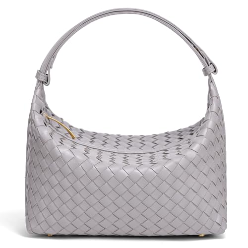 Rejolly Small Woven Bag for Women Leather Shoulder Purse Underarm Hobo Designer Clutch Handbag - Main Image