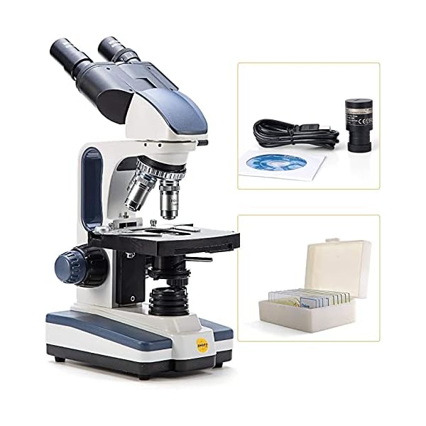 SWIFT SW350B-EP5R-5PBC Compound Mikroskop Set mit 5-Megapixel Okular Kamera 40x-2000x Vergrößerung LED Beleuchtung und… – Bild 3