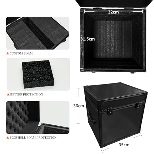 Plattenkoffer Schallplattenkoffer LP-Koffer von 85 LP für DJ und Schallplatten, Vinyl Koffer zur Aufbewahrung 7/10/12 Zoll, Vinyl Record Storage Case Schallpaltten Aufbewahrungsbox
