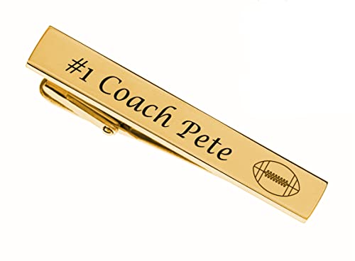 personalized gold football tie clip custom engraved free - gift for football players amp coaches - men39s accessory free engraving - ships from usa