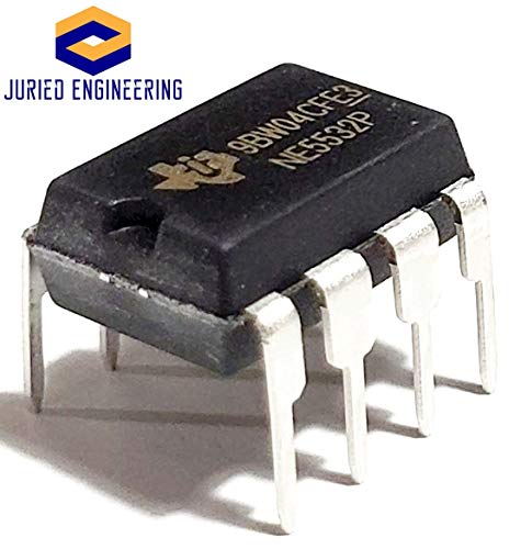 Juried Engineering NE5532P NE5532 Dual Low-Noise High-Speed Audio Operational Amplifier Op Amp Breadboard-Friendly IC DIP-8 (Pack of 5)