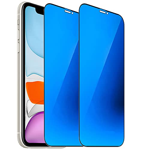Film protection verre trempé anti-espion iPhone XR dureté 9H galvanisé bleu anti-rayures x2