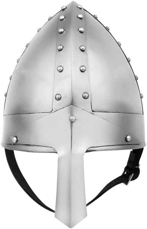 Larping Helmets Half Face Helmet with Adjustable Chin Strap for Cosplay Costume Halloween Prop