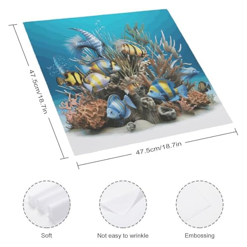 Servilletas de Tela 3D Peces Océano 2 Pcs Lavables miniatura 2