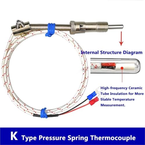 Sensor termopar tipo K contra vibraciones con resorte M12 para controlador digital 4