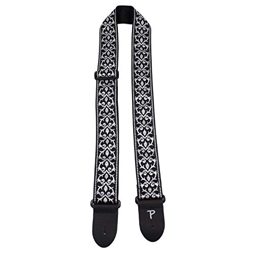 Perris PTWS6724 Sangle pour Guitare Jacquard Noir/Blanc Tribal - Les Beatles, Paul McCartney, John Lennon, RIngo Starr, George Harrison Perris PTWS6724 Sangle pour Guitare Jacquard Noir/Blanc Tribal – Image 8